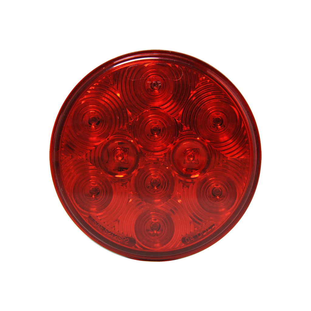 [LED4000G-10RP] LED 4" Rd 3-Pin AMP Connection STT Lamp Red - 10-dio