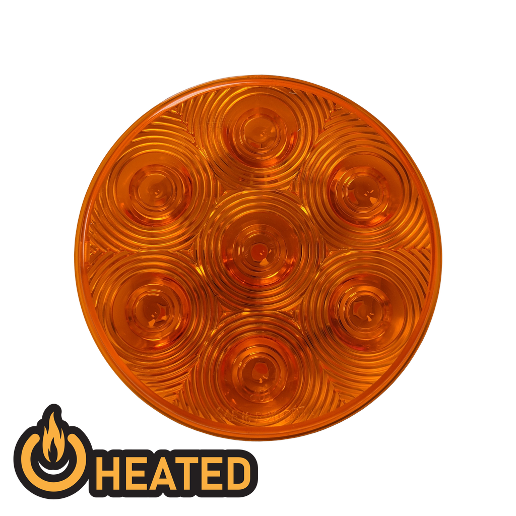 [LED4000H-7AP] Heated LED 4" Rd Turn Signal Lamp Amber 7-dio