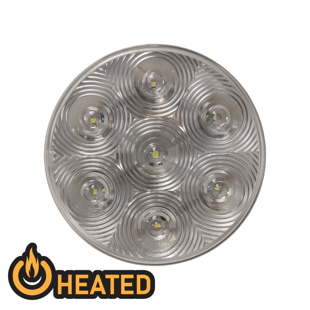 [LED4000H-7CP] Heated LED 4" Rd Clear Back Up Lamp 7-dio