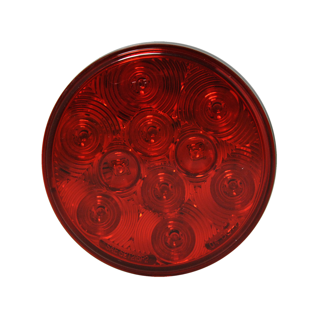 12V-24V LED 4" Rd STT Lamp Red - 10-dio