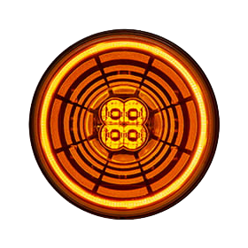 4" Round Orbit Turn Signal light/13 SMD LEDs/Amber-Clear Lens