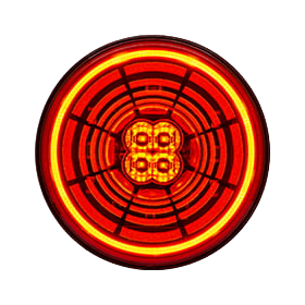 [LED4000TC-13RP] 4" Round Orbit STT/13 SMD LEDs/Red-Clear Lens