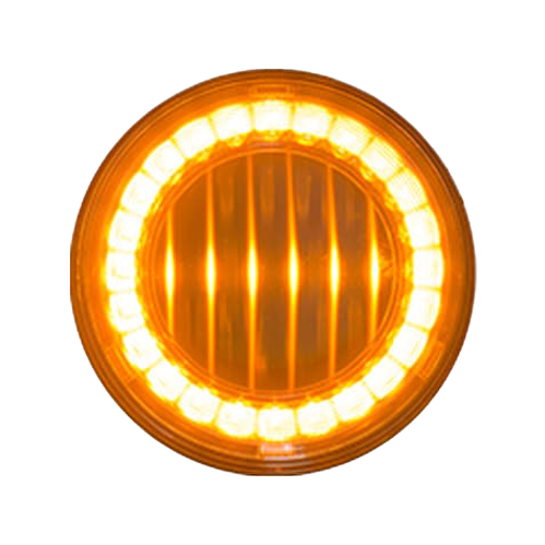 4" Round UniGlo Turn Signal light/30 SMD LEDs/Amber-Clear Lens