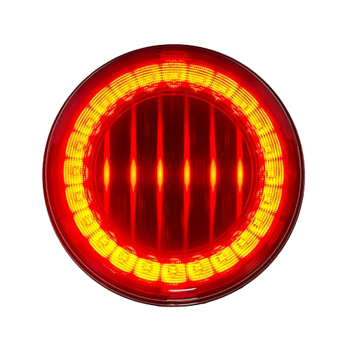 [LED4000TC-30RP] 4" Round UniGlo STT/30 SMD LEDs/Red-Clear Lens