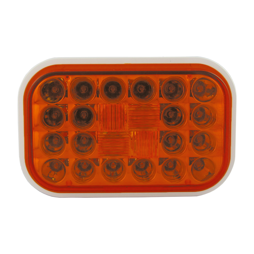 LED 4"x6" Signal/Park/Clearance Lamp Amber - 24-dio