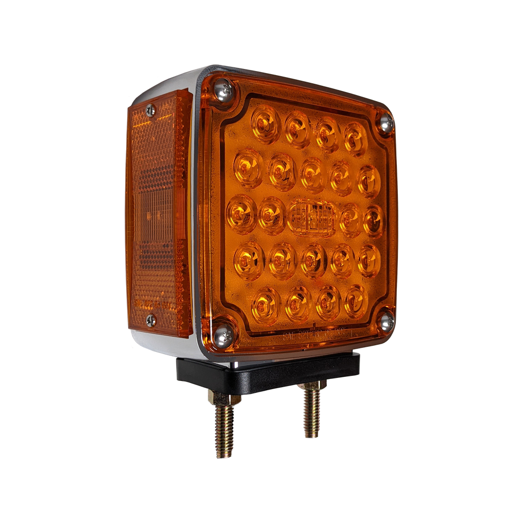 [LFML5223AAP] LED Square Fender Mt Left Hand Amber/Amber 2 Studs