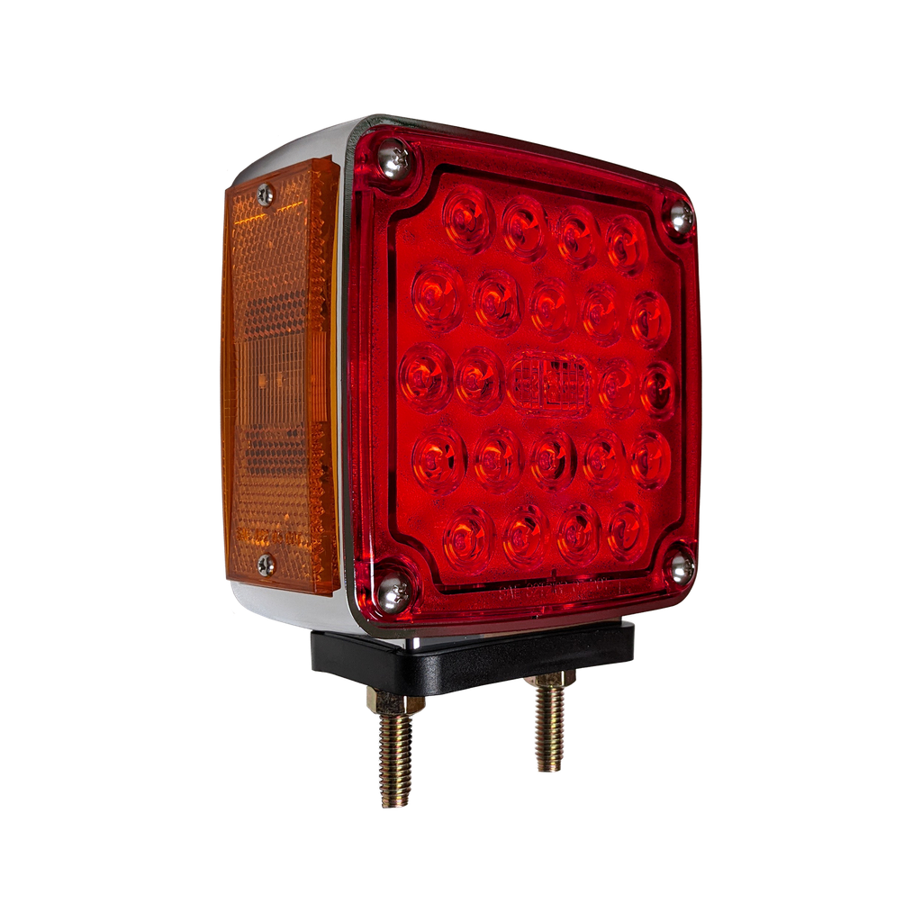 [LFML5223RAP] LED Square Fender Mt Left Hand Red/Amber 2 Studs