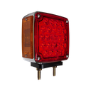LED Square Fender Mt Left Hand Red/Amber 2 Studs