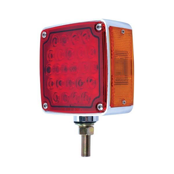 [LFMR5213RAP] LED Square Fender Mt Right Hand Red/Amber 1 Stud