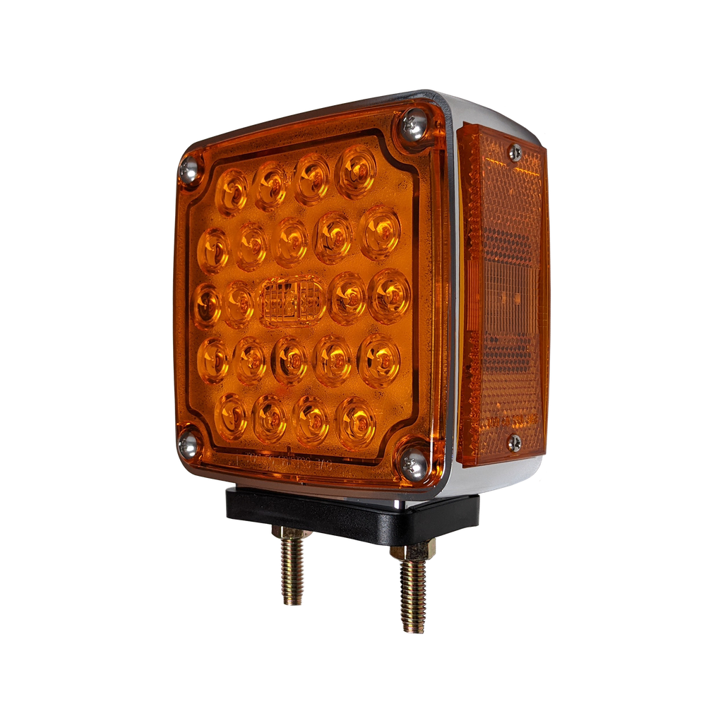 [LFMR5223AAP] LED Square Fender Mt Right Hand Amber/Amber 2 Studs