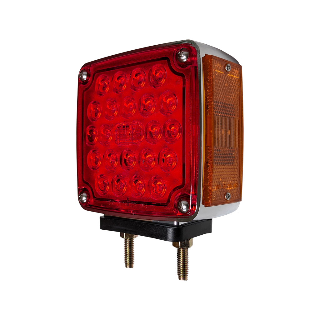 [LFMR5223RAP] LED Square Fender Mt Right Hand Red/Amber 2 Studs