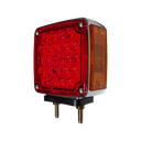 LED Square Fender Mt Right Hand Red/Amber 2 Studs