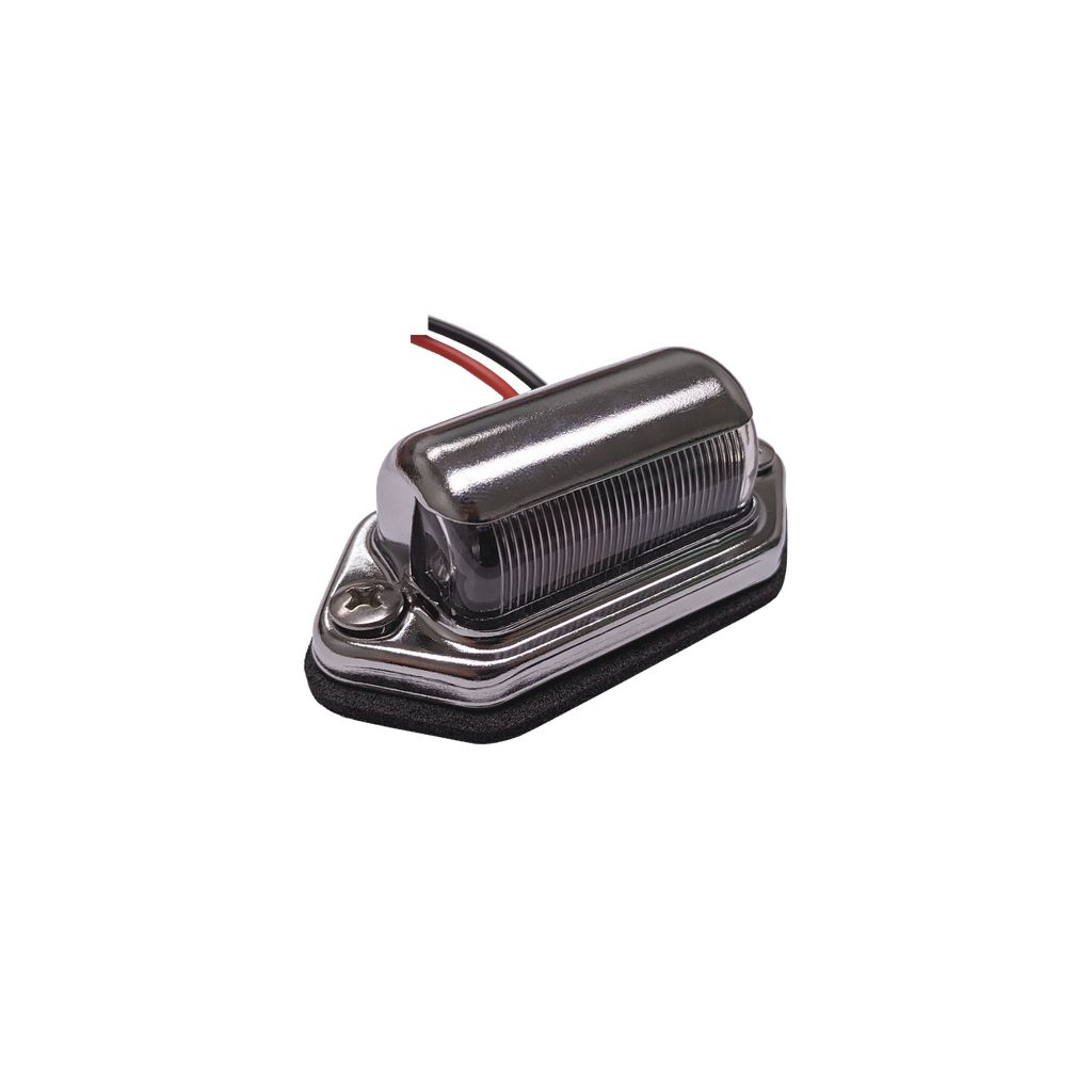 LED License Lamp Chrome Housing - 2-dio