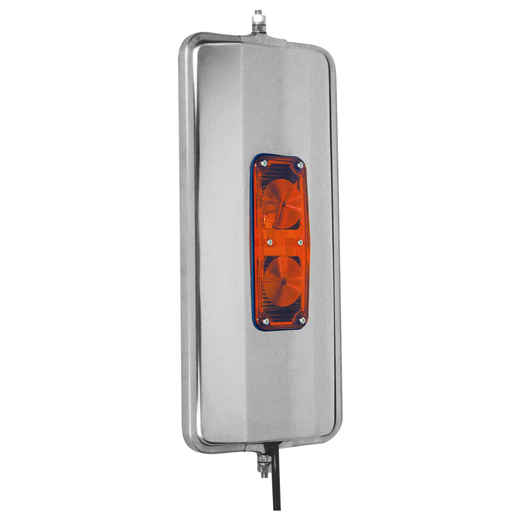 [OE7169SS] 7"x16" OE Style SS West Coast Mirror w/ Heater & Light