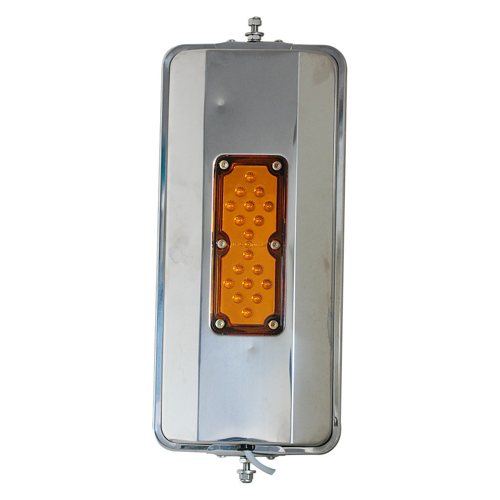 [OE7169SSL] 7"x16" OE Style SS West Coast Mirror w/ Heater & LED Light