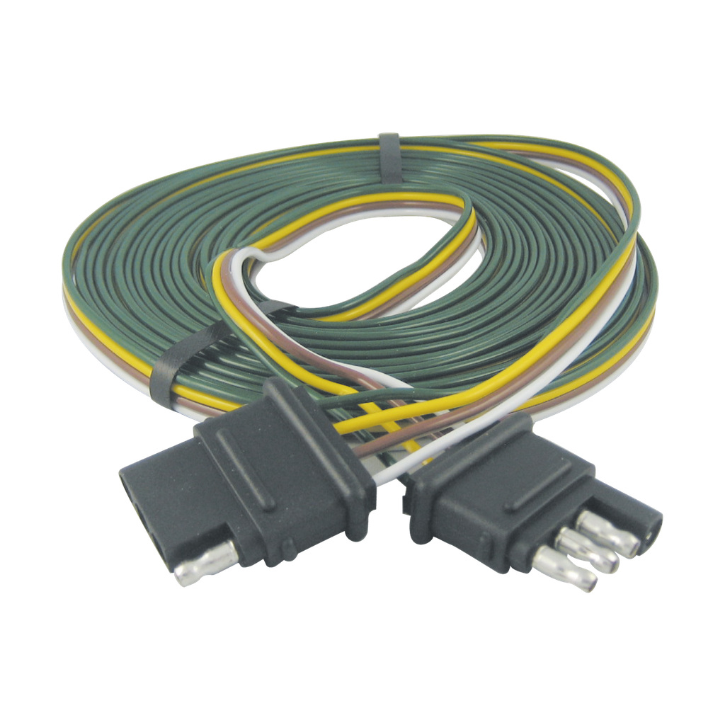[PT2504P] 25 ft 4-Wire Flat Ribbon Wire w/ Trunk & Trailer Connectors