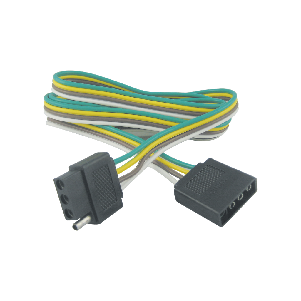 60" 4-Wire Flat Ribbon Wire w/ Trunk & Trailer Connectors