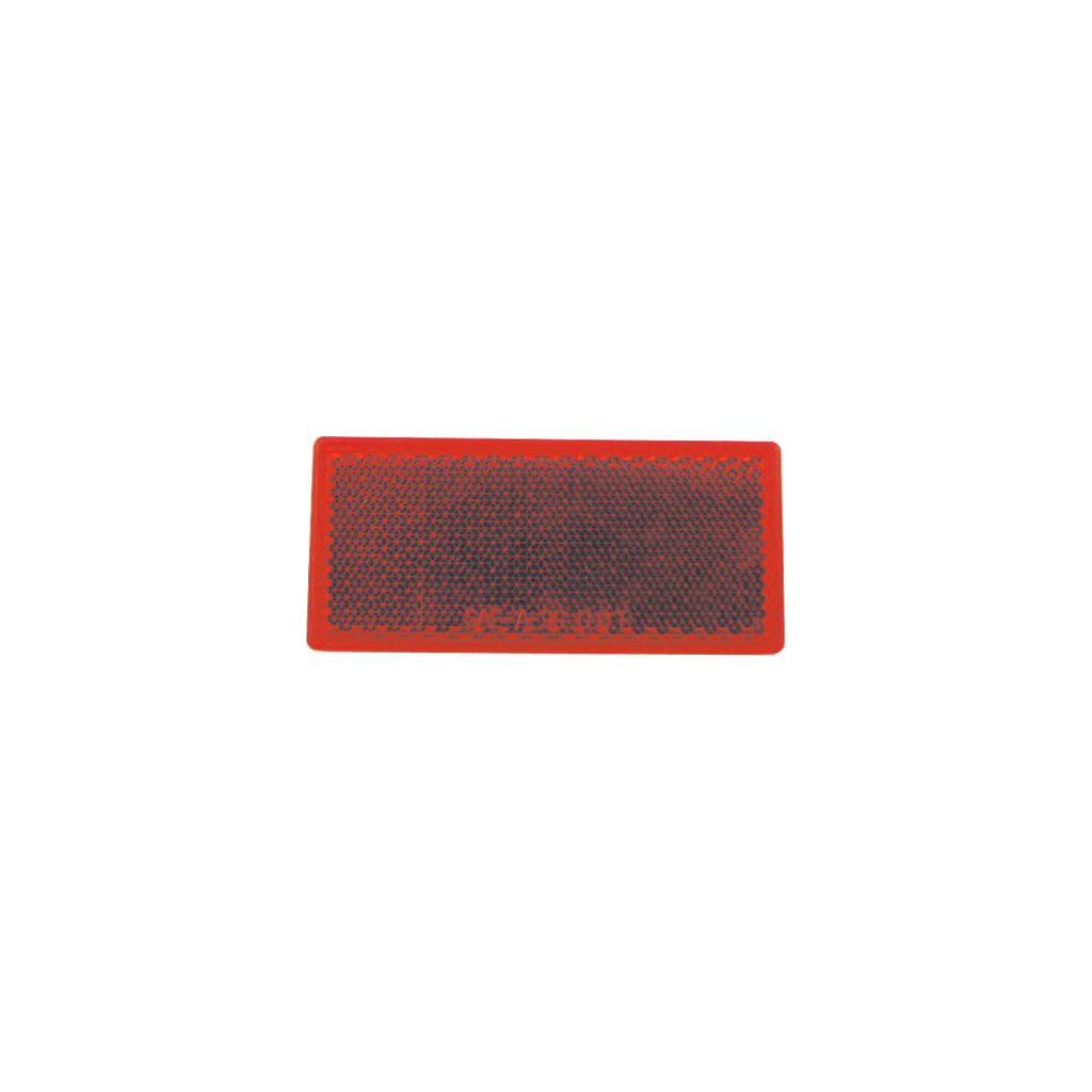 [RF1301RP] 1-1/2" x 3-1/8" Rect Adhesive Back Reflector Red