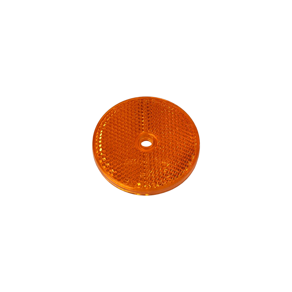 [RF2012AP] 2-1/4" Rd Plastic Back Centre Hole Reflector Amber