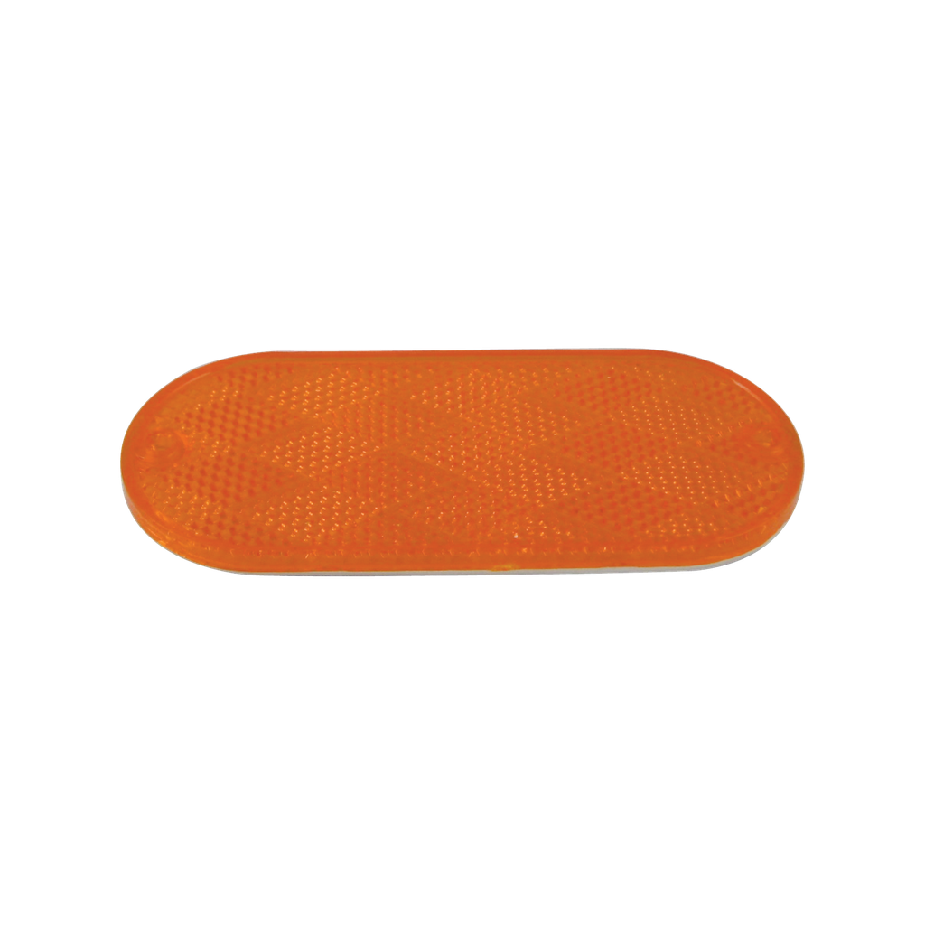 2"x4-1/2" Oval Adhesive 2-Mtg Holes Reflector Amber