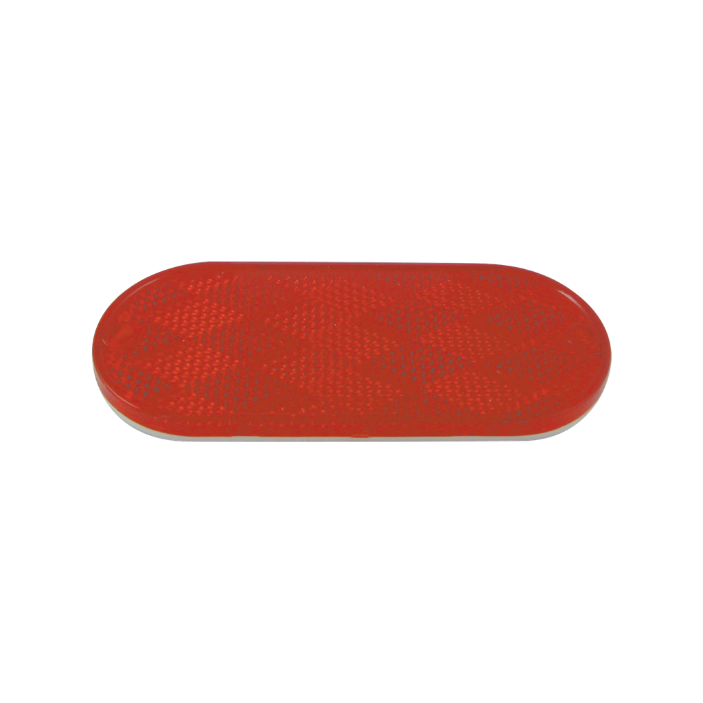 2"x4-1/2" Oval Adhesive 2-Mtg Holes Reflector Red