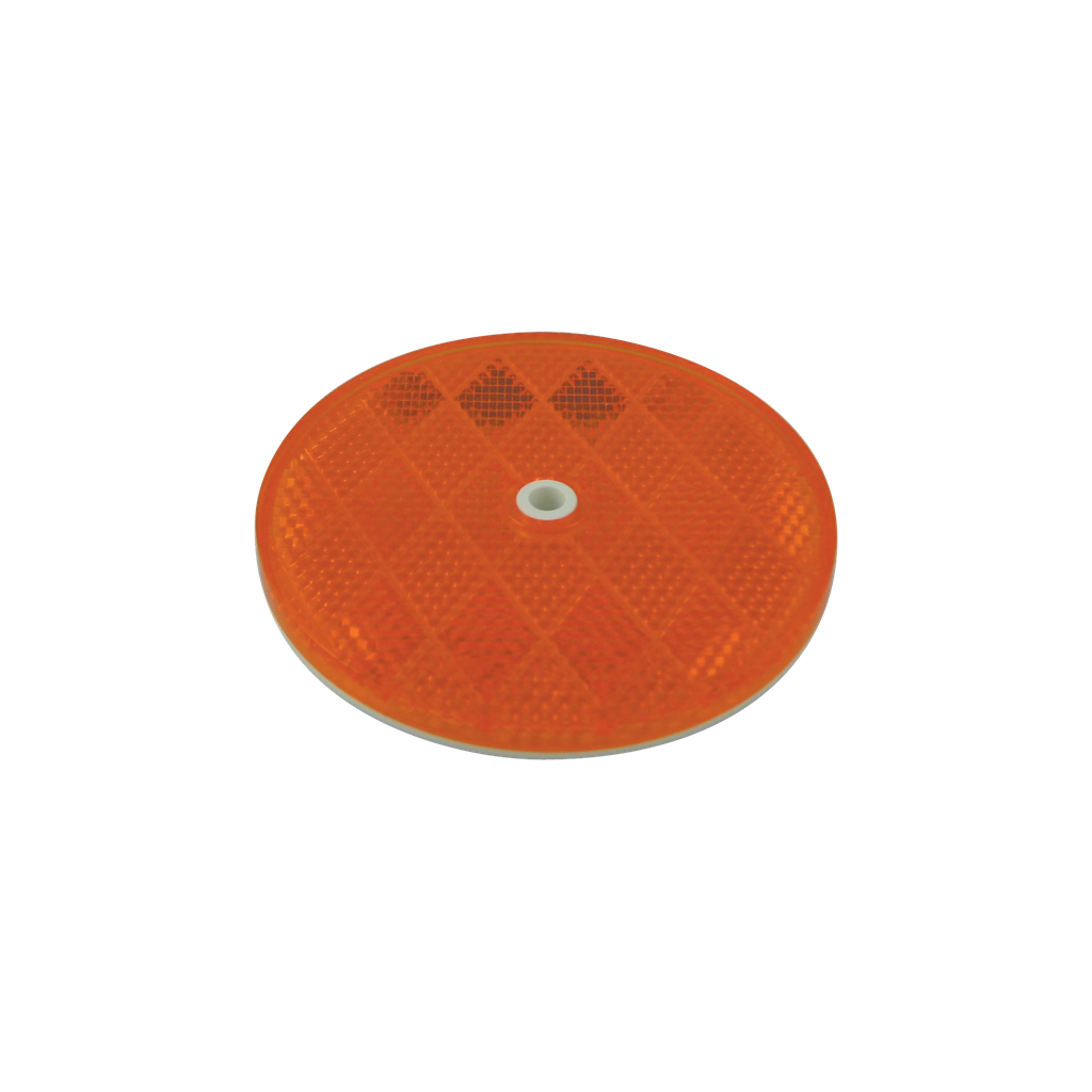 3-1/8" Rd Plastic Back Centre Hole Reflector Amber