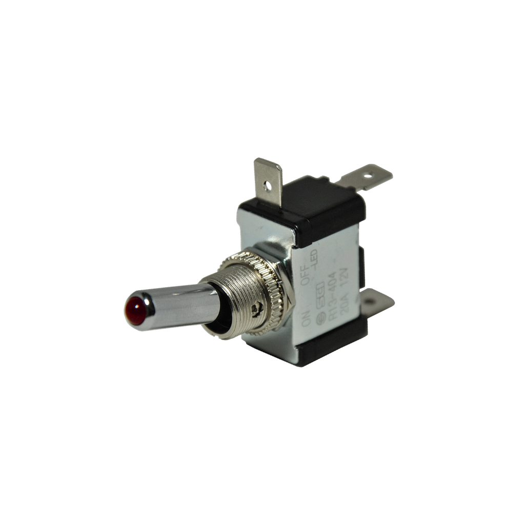 [ST203] On-Off Chrome Toggle Switch w/ Red Light 12V 3 Blades