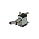 On-Off Chrome Toggle Switch w/ Red Light 12V 3 Blades