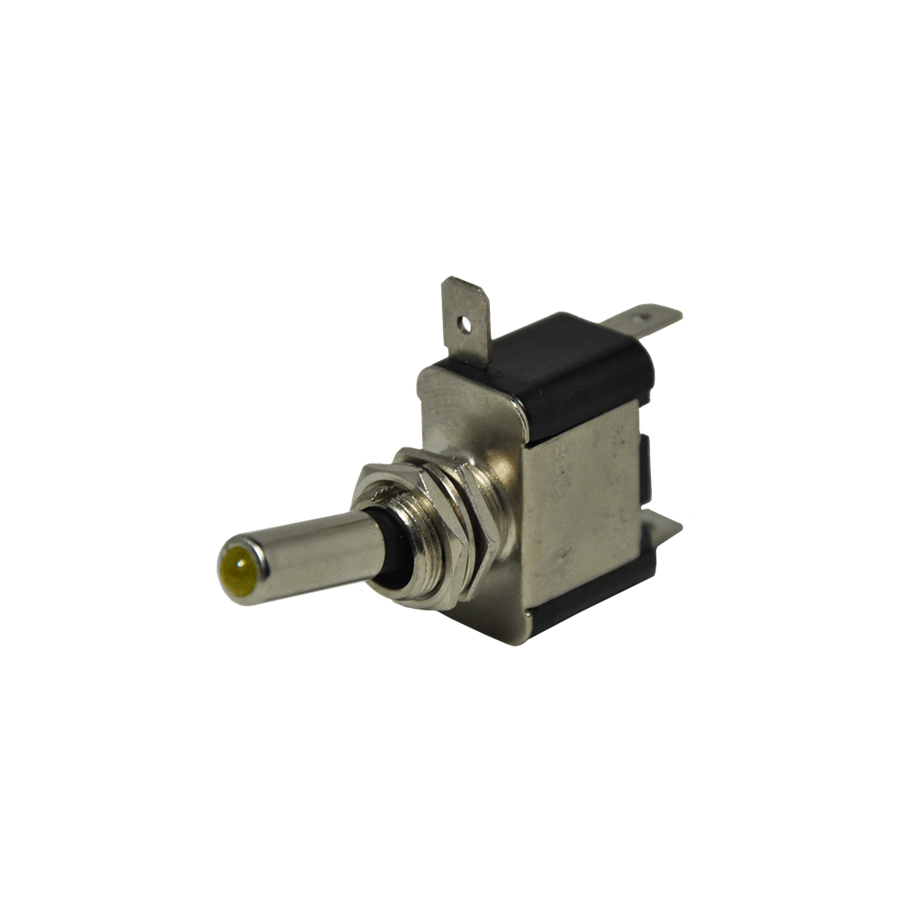 [ST204] On-Off Chrome Toggle Switch w/ Amber Light 12V 3 Blades