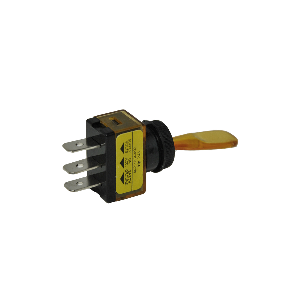 [ST900A] On-Off Amber Lighted Plastic Toggle Switch 12V 3 Blades