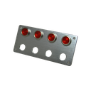Andoized Aluminium Switch Panel with 4 Pilot Lamps