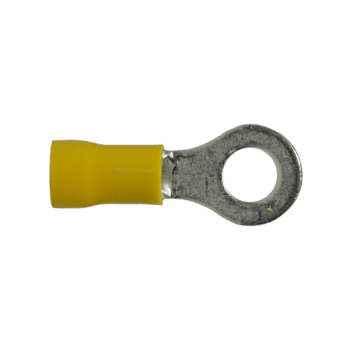 Insulated Ring Terminals Yellow 12-10 Ga Stud 1/4" - 50/pack