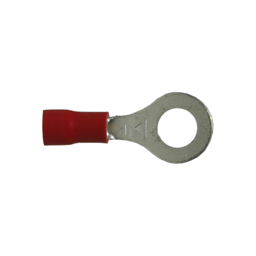 Insulated Ring Terminals Red 22-18 Ga Stud 1/4" - 50/pack