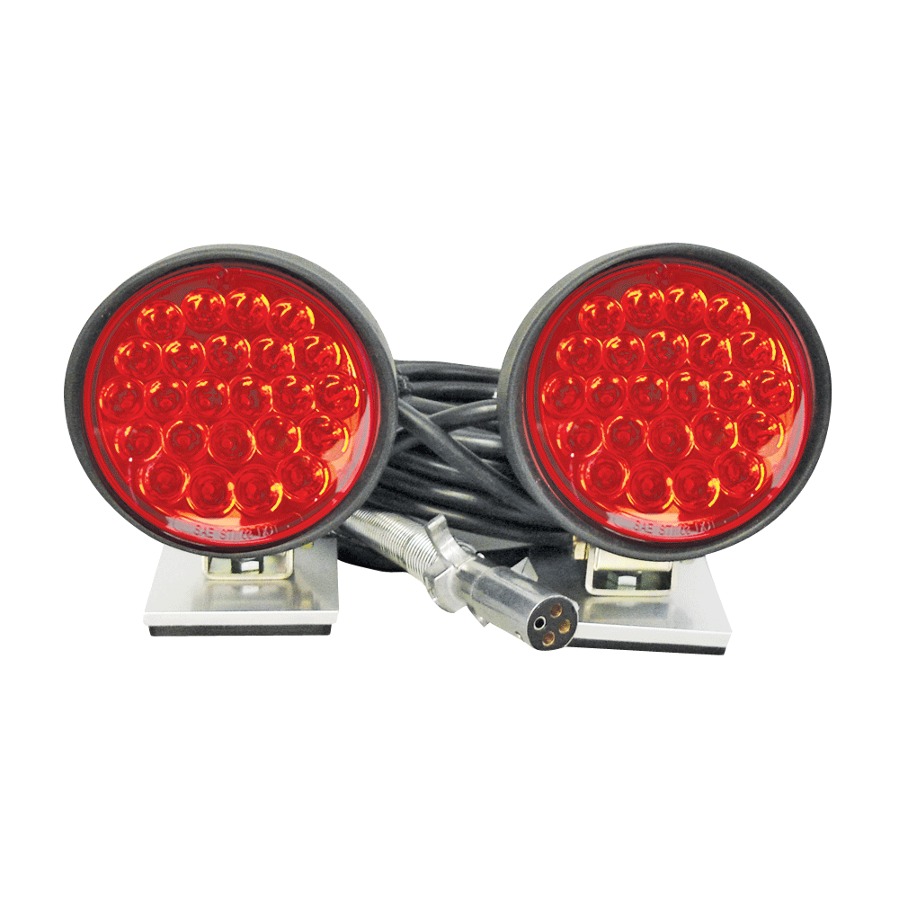 [TW4110-24R] 24-dio LED Tow Light Kit w/ 4-Pin Die Cast Trailer End w/ Cable Guard