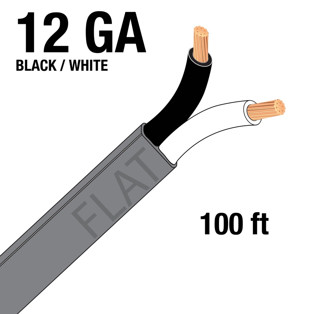 [W212100-G] 100 ft Grey Jacketed Trailer Cable 2-Wire 12 Ga