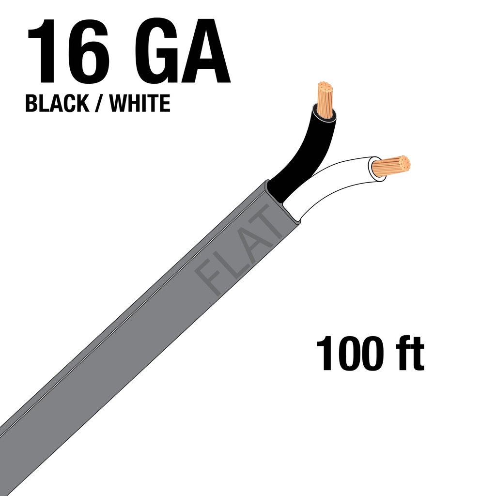 [W216100-G] 100 ft Grey Jacketed Trailer Cable 2-Wire 16 Ga
