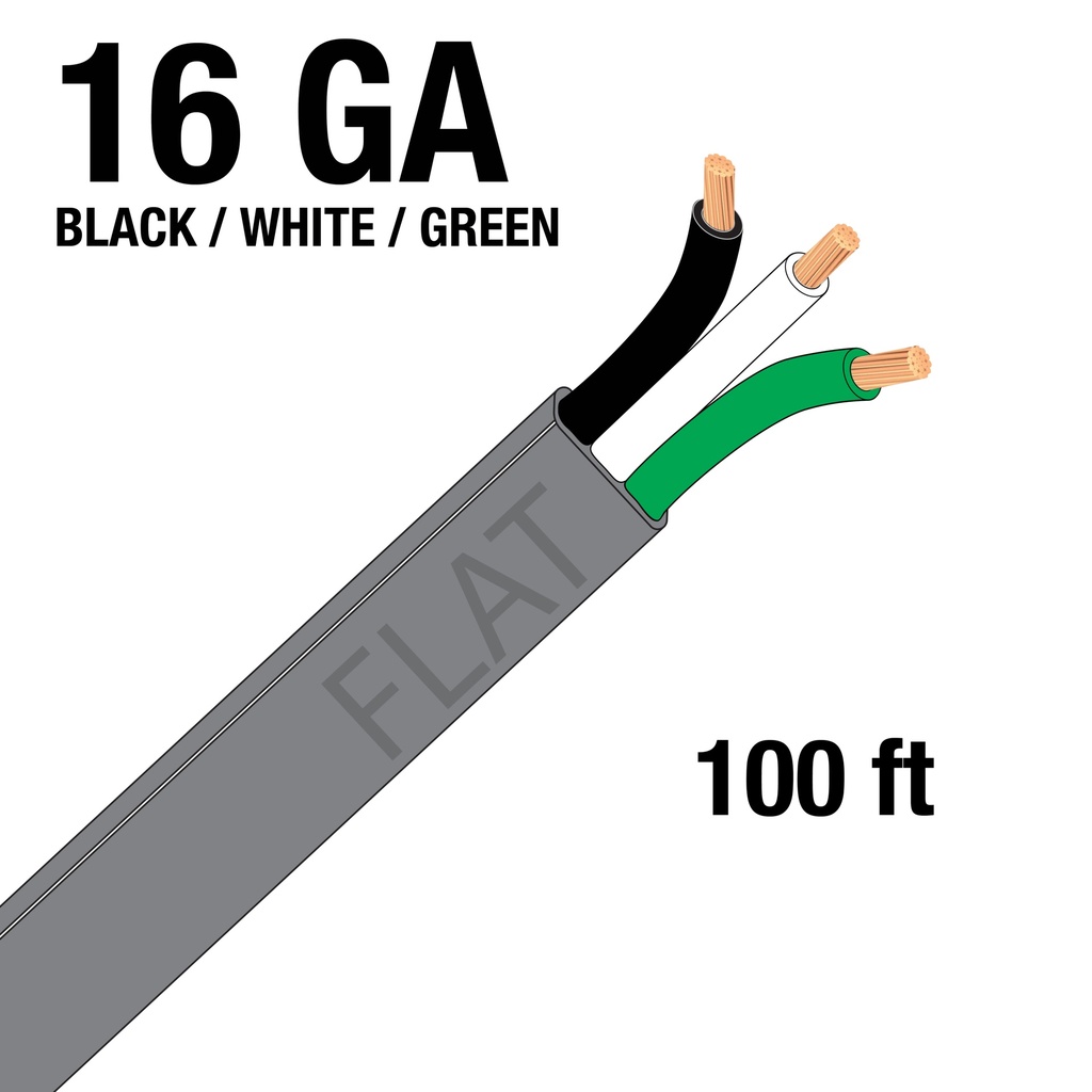 [W316100-G] 100 ft Grey Jacketed Trailer Cable 3-Wire 16 Ga