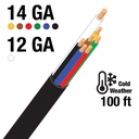 100 ft Black Jacketed Cold Weather Trailer Cable 6x14Ga + 1x12 Ga