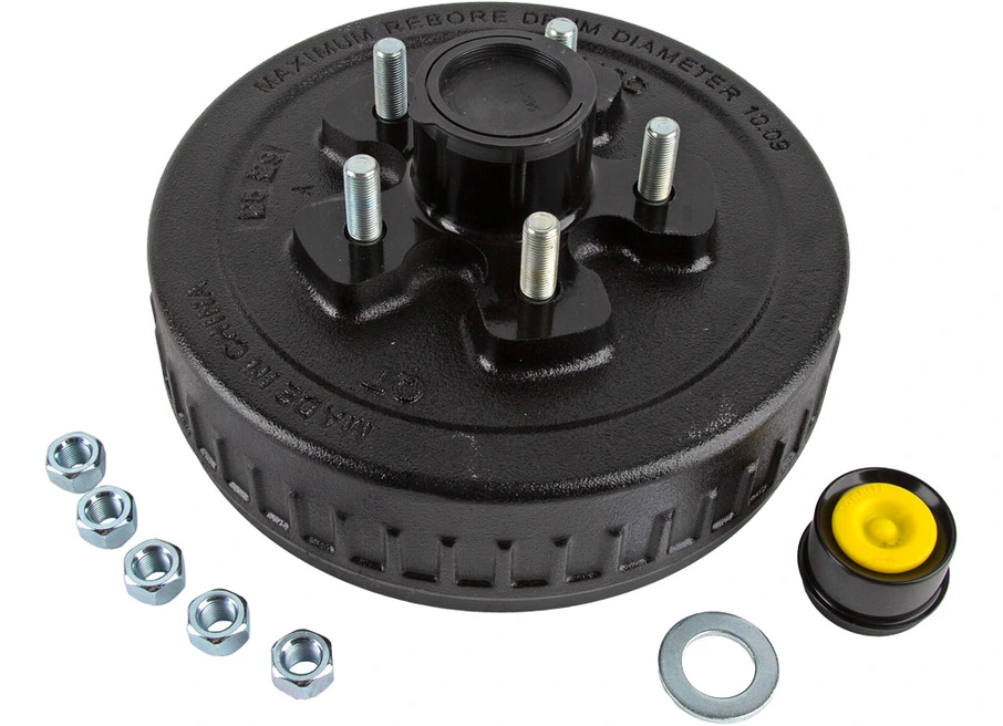[TR4112PG] Tow-Rite  10IN BRAKE DRUM 5-4.5 BC 3.5K KIT 1/2IN STUD, PRE-GREASED - BOXED