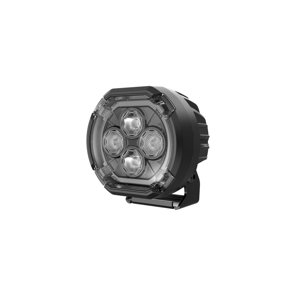 4" Rd LED Combo Position Light Amber/White  w/ 4-Pin Connector