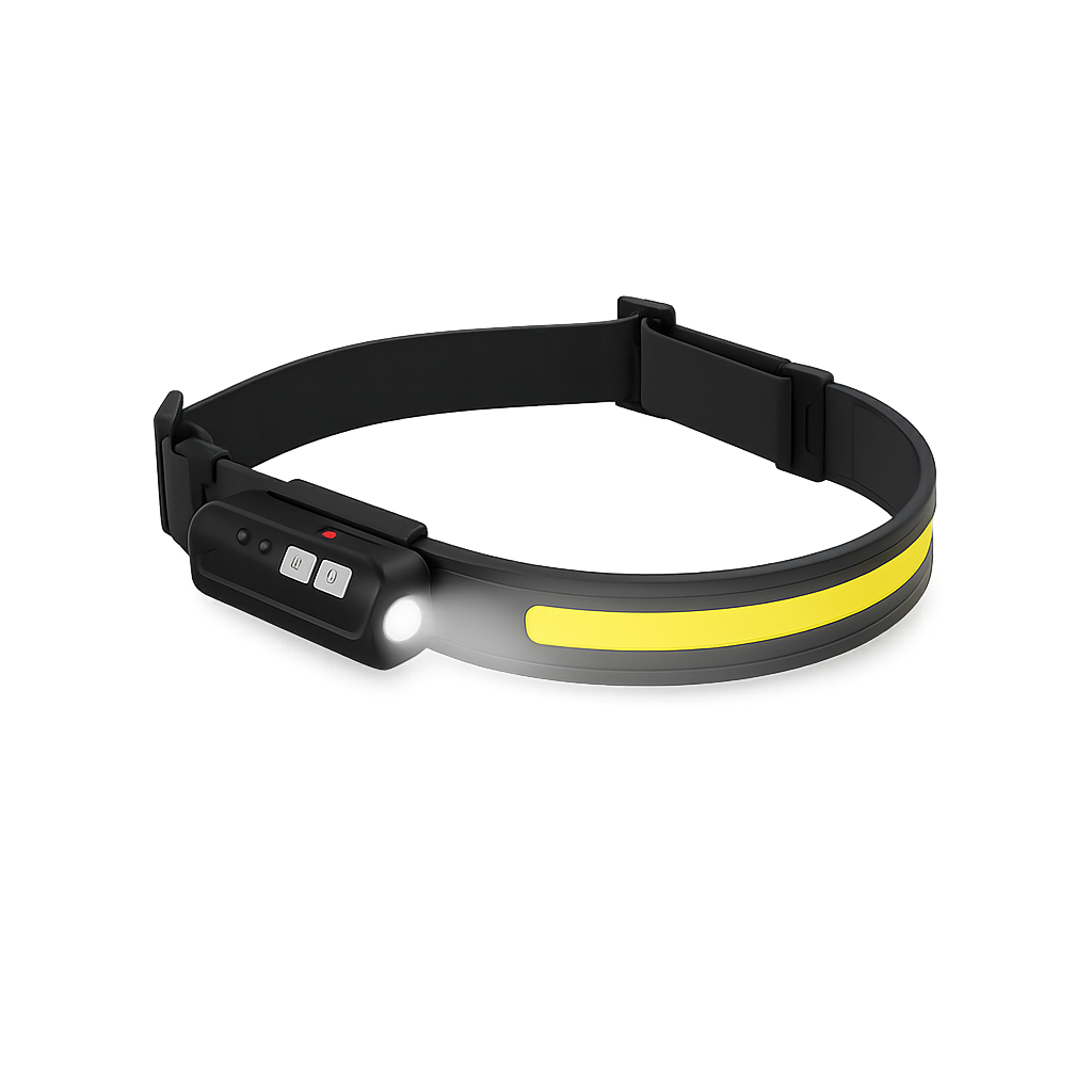 Headband Lamp with Side LED Flash Flashlight