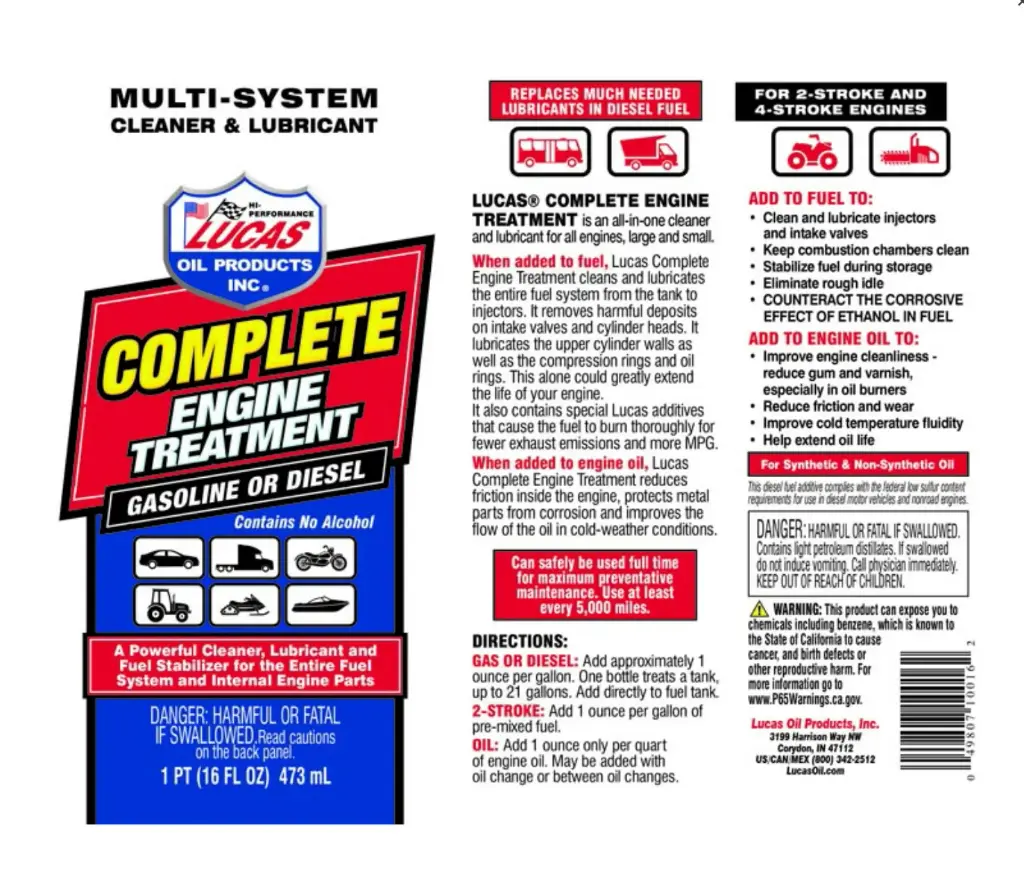 [20016] Complete Engine Treatment 16 Ounce/473 ml