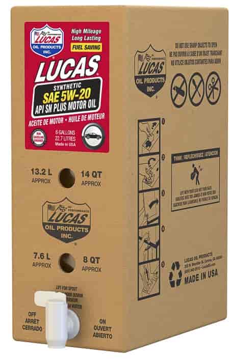 SAE 5W-20; Synthetic; 6 Gallon Bag In Box; Single
