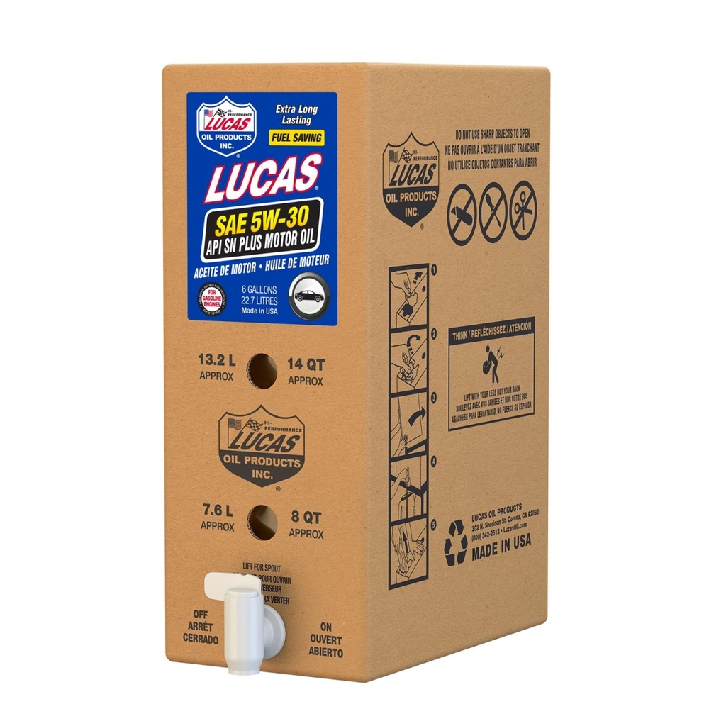 SAE 5W-30; 6 Gallon Bag In Box; Single 