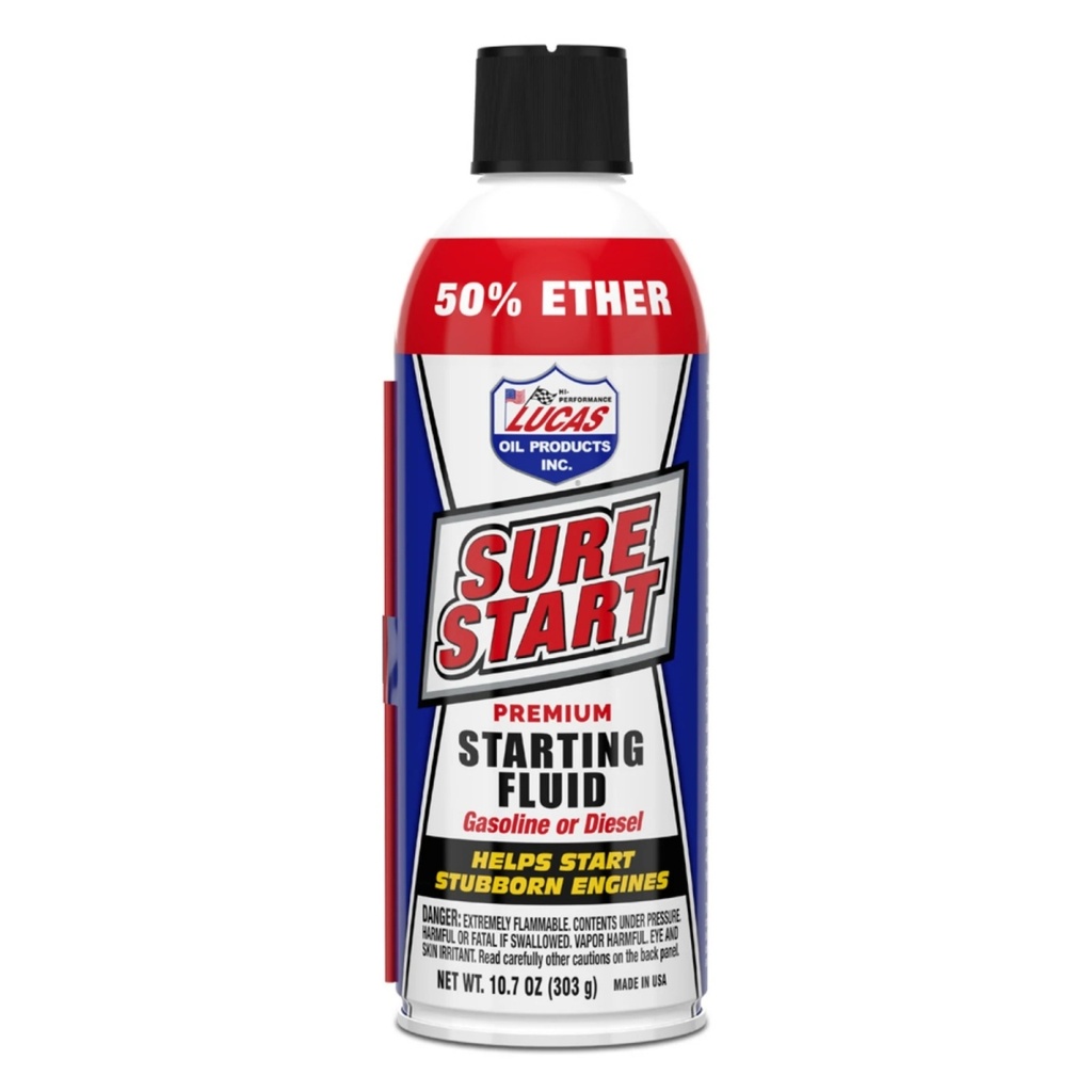 [11238]  Starting Fluid; Use To Start Gasoline/ Diesel Stubborn Engines In Extreme Cold Weather; 50 Percent Ether; 10 Ounce Bottle; Single 